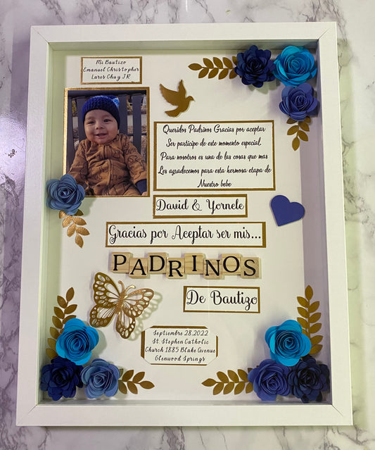 Cuadro De Agradecimiento Para Padrinos Shadow box